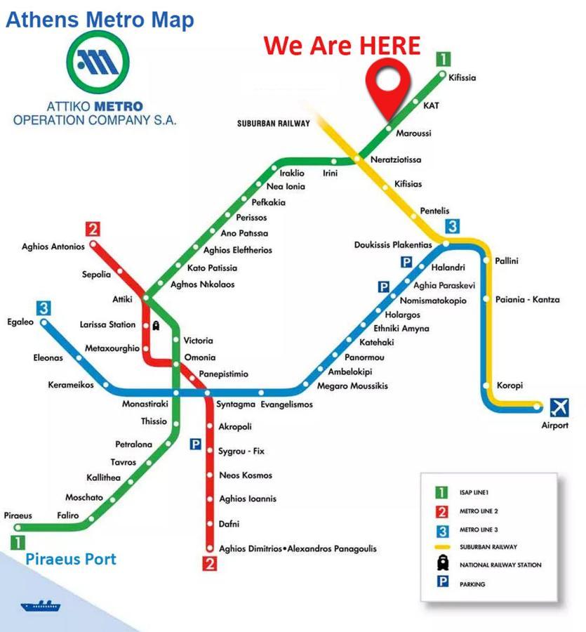 Classic 2 Bedroom Apartment Next To Metro - Marousi 아테네 외부 사진